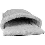 proudpet Cat Pouch Bed Cosy Grey Fleece Pet Igloo Hideaway