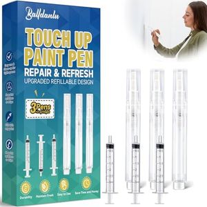 Fillable Touch Up Paint Pen Brush, 3 Pack Refillable Paint Pens Suit for Any Paint Type, Precision Applicator for Walls, Funiture, Cabinet, Wood, Floor, Windows, Pressable Pen for Scratches & Chips