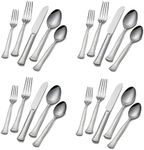 Gourmet Basics by Mikasa Chadwick 20-Piece Stainless Steel Flatware Set, Service for 4