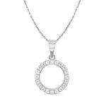 CLARA 925 Sterling Silver Circle of Life Pendant Chain Necklace | Rhodium Plated, Swiss Zirconia | Gift for Women and Girls