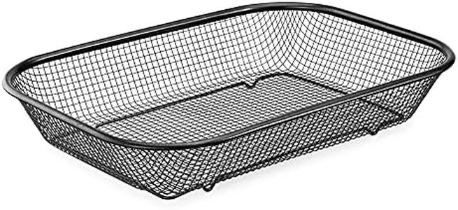 Navaris Cesta de Parrilla para Horno - Bandeja de Acero Inoxidable para Hornear con Poco Aceite Patatas Verduras Pollo Carne - Rejilla Antiadherente