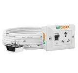 Bitcorp Electric Extension Cord for Small and Heavy Duty Appliances 16A 20A 25A 1 Socket 1 Mcb Mcb High Power Wattage (3500W) Power Strip with 25 Meter Long Length Wire Plug (White)