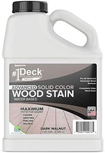 #1 Deck Wood Deck Paint and Sealer - Advanced Solid Color Deck Stain for Decks, Fences, Siding - 1 Gallon (Dark Walnut)