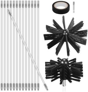 MAGICLULU 6.67 Yard Chimney Sweep Kit, 3. 9/5. 9 in Brush Heads, Chimney Cleaning Kit with Flexible Rods, Each16. 1 in, Effective for Flue/Fireplace/Hood Cleaning