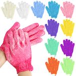 Exfoliating Glove 24 Pieces in 12Colors, Alotpower Exfoliating Body Scrub for Women Exfoliation - 100% Nylon Double Sided Exfoliating Gloves for Beauty Spa Bathing Accessories