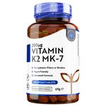 Vitamin K2 MK 7 200mcg - 1 Year Supply - 365 Vegan Micro Tablets (Not Capsules) - Supports Maintenance of Normal Bones - High Strength Menaquinone MK7 - Made in The UK by Nutravita