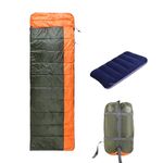 Rocksport Camplite +8°C to +20°C Rectangular Shape Sleeping Bag for Camping, Hiking, Indoor & Outdoor, Warm Sleep Bag l Free Air Pillow & Adventure Pass (Orange)