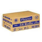 Phoenix Brand – 54 Rolls of Plastic Free Quilted White 3 Ply Toilet Paper (Non Fragranced)