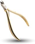 Rui Smiths Professional Cuticle Nippers, Gold-Plated Carbon Steel, French Handle, Single Spring, 6mm Jaw (Full Jaw)