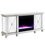 Southern Enterprises Toppington Fireplace, Mirror, Silver