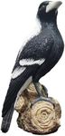 Black Magpie Bird on Stump Statue,Resin Figurine,Fake Decoys Scare Birds Statue Decoy,Table Garden Decor,Animal Home Ornaments,Gift