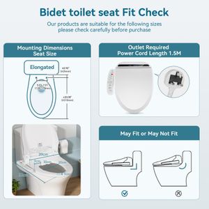 ARTETHYS Smart Bidet Toilet Seat – Elongated Heated Washlet