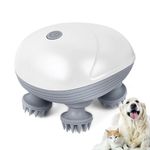TCRAYCH Electric Head Scalp Massager, Handheld Cordless Pet Massager for Dog and Cat, Portable Waterproof Head Scratcher Massager for Hair Growth Stress Relax