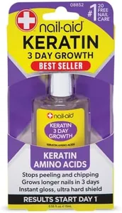 Nail-Aid Keratin 3 Day Growth Nail Treatment & Strengthener, Clear, 0.55 Fl Oz