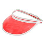 FNA Fashions New Unisex Sun Visor Pub Golf Poker Colour Clear Hat Vegas Cap 80's Fancy Dress (Red)