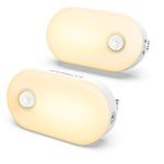 Lyridz Motion Sensor Night Light, Superior Bright 1-120LM Plug-in Nightlight Smart Warm White LED Light with Stepless Adjustable Brightness for Bedroom, Kitchen, Stairs, Hallway, 2 Pack