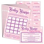 Baby Shower Bingo - Neutral Unisex/Boy/Girl - 20 Players - Perfect Party Game! (Pink)