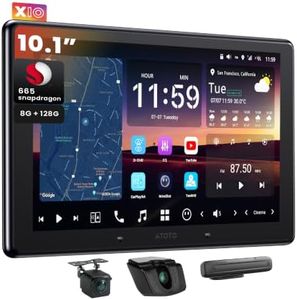 ATOTOZONE X10 10" QLED Android Head Unit, Speak to ChatGPT 4o, 8G+128G, Audio Car Stereo, Wireless Carplay & Android Auto, 4G LTE, Dual Phone Connection & Bluetooth, 36B-EQ, HDMI Input, with Dash Cam
