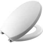 BEMIS Buxton Ultra-Fix Thermoplastic White Toilet Seat. Non Slip Toilet Seat with Adjustable Chrome Hinges. Plastic Toilet Seat, Universal Toilet Seat, Easy to Clean & Quick Installation, White