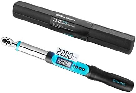 DURATECH 1/4 Inch Drive Digital Torque Wrench, Electronic Torque Wrench (4.4-22 ft-lbs) with Buzzer & LED Indicator, 36-Tooth Ratchet, Organized in storage case