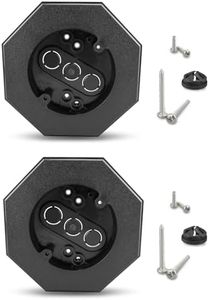 8161 Vertical Siding Lamp Octagon Mounting Kit 2 Pack Fit for T-111Siding, HardiePlank Lap Siding, Flat Surfaces, Black