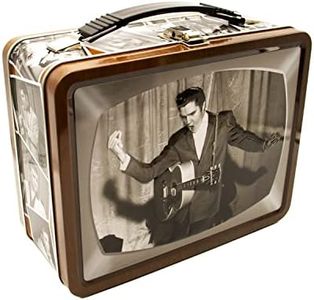 AQUARIUS Elvis TV Fun Box - Sturdy Tin Storage Box with Plastic Handle & Embossed Front Cover - Officially Licensed Elvis Merchandise & Collectible Gift