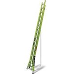 Little Giant Ladders 1303-852 2.6m HyperLite SumoStance Rope Operated Extension Ladder, Hi Vix Green Fibreglass, Side Mounted Independent Stabilisers