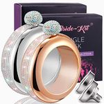 Hillside-Kit Flask Bangle Bracelet- AB Crystal Lid Creative 304 Stainless Steel Wine Alcohol Liquor Flask bracelet for Women Party Hidden Flask Set 3.5OZ -2PCS