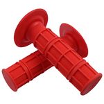 Worldmotop Motorcycle Handlebar Grips Non-Slip Soft Rubber Grips Handlebar with 7/8" 22mm 24mm Replacement for All Off Road ATV Dirt Bike, Bike Handle Grips(red)