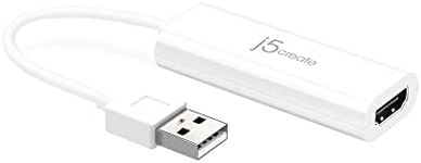 j5create USB A to HDMI Display Adapter - USB 3.0/2.0 to HDMI 1080P Cable Converter Adapter for PC, Laptop, Windows, Mac (JUA195)