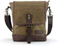 SHANGRI-LA Small Messenger Bag for Men and Women Waxed Canvas Purse Waterproof Crossbody Shoulder Satchel Bag Sling Pack - Brown