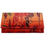 ZINT Shantiniketan Pure Leather Ethnic Elephant Design Multi-Colour Women's Wallet Clutch Purse