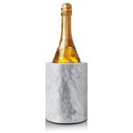 Flexzion Kitchen Tool Crock Utensil Holder and Wine Cooler Chiller, Natural White Marble 5" x 7" Inch, Unique One-Of-A-Kind Pattern Stone Container for Spoon, Spatula, Wine Bottle Holder Creative Home