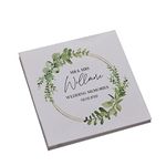 Personalised Large Wedding Photo Album Gift Linen Cover Eucalyptus Wreath