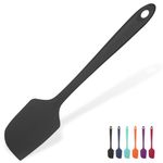 Heat Resistant Large Silicone Spatula: U-Taste 315℃ Heat Proof Non-Stick Flexible Seamless Scraper, Baking Cooking Silicon Kitchen Utensil with Nylon Core for Mixing Stirring Scraping (29cm, Black)