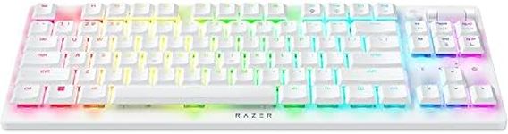 Razer DeathStalker V2 Pro TKL Wireless Gaming Keyboard: Low-Profile Optical Switches - Linear Red - HyperSpeed Wireless & Bluetooth 5.0-50 Hr Battery - Ultra-Durable Coated Keycaps - RGB - White