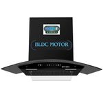 Faber 90cm 1500m³/hr BLDC Autoclean Chimney|Black Matt Filterless|Oil Collector|Touch & Gesture Control|9 Speed|LED|12 Yrs on Motor, 2 Yrs Comprehensive Warranty by Faber|HOOD IRIS BLDC FL HC BK 90