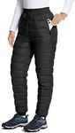 BALEAF Women's Down Pants Winter Ultralight Water Resistance Ski Snow Puffer Pants Packable Warm Trousers Black Large