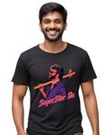 Super Star da Printed Tshirt - Superstar Tshirt for Men and Women - Rajinikanth Tshirts - Rajini Tshirts - Super Star Tshirts - vettaiyan Tshirt (Super Star DA - Printed t-Shirt) Black