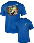 Fishing T-Shirt Big Bass Fishing-Royal-XL