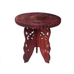 Arman Art & Craft Best Wood Home Decor Beautiful Handmade Folding Wooden/Wood Coffee Table/Side Table/Picnic Table/Stool/Kids Chair/Table/Kids Table/Stool 12x12 inch (Color :- Brown