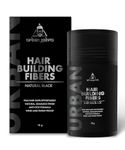 UrbanGabru Hair Building Fibers – Natural Black – Fills Bald Spots Instantly – Wind & Sweat-Proof – Anti-Itch, Alcohol-Free Keratin Fibers – 12g