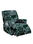 Cortina Super Stretch Printed Recliner Cover Recliner Couch Covers Recliner Chair Cover Form Fitted Non Slip Reclining Slipcovers for Standard Large Recliner, Soft Thick, Dark Green