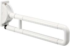 Navaris Grab Rail for Seniors - WC Toilet Stand-up Support Handle - Grab Bar for The Bathroom - Shower Handrail for Elderly or Disabled - White