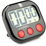 H&S Kitchen Timer Digital Cooking Timer Magnetic Countdown Clock Large LCD Screen Loud Alarm - Black