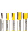 YONICO Straight Router Bits Set 5 Bit 1/2-Inch Shank 14522