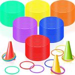 Civaner 72 Pcs Ring Toss Rings for Ring Toss Game Carnival Ring Toss Plastic Ring Toss Toy for Carnival Party Favors Games Toss Ring Cool Throw a Ring on The Bottle Game(4.7 Inch,Mix Colors)