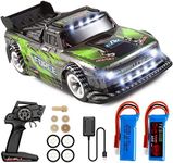 1/28 RC Drift Car,WLTOYS 284131 with Drift Tire/Two Battery/30KM/H High Speed/LED Car Lamp/130 Brushed Motor/2.4GHz Control/4WD System,RC Sport Racing Car for Adults and Boys Gifts (RTR)