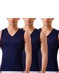 Insta Slim ISPRO Slimming V-Neck Sleeveless Top Shapewear Compression Shirt for Men - (Pack of 3) - blue - XL