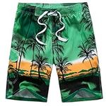 LerBen® New Men's Summer Holiday Beach Shorts Swimming Trunks Surfing Boardshorts plus size with Mesh Lining (Medium, Fresh Green)